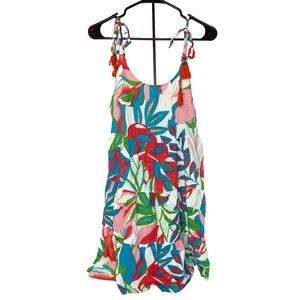 C & C California Multi- Linen Tie Shoulder Tank Dress, NWT, Size Large